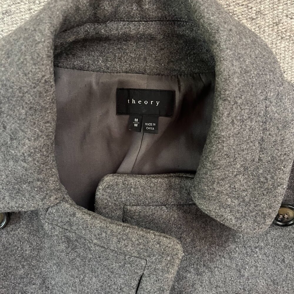 THEORY Wool Grey Pea Coat